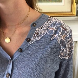 Free people blue lace top
